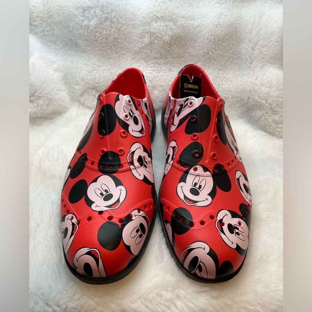 Disney Red Mickey Mouse Men's Golf Shoes